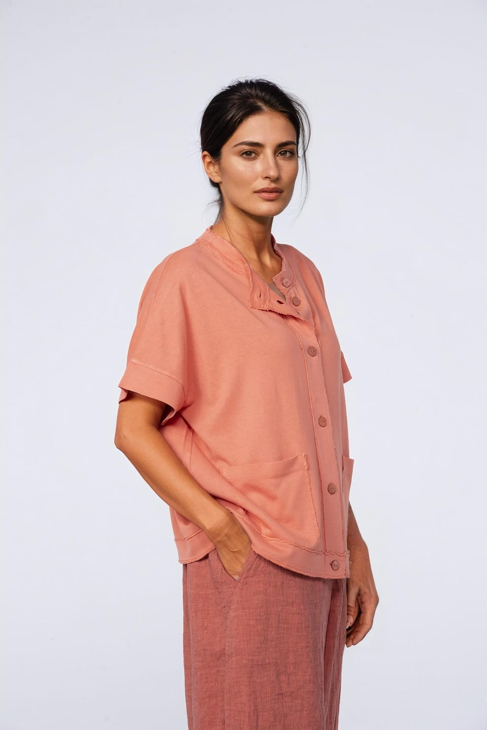 Vest 401 - Hemp and Organic Cotton Jersey - 242POMELO - 10240110053