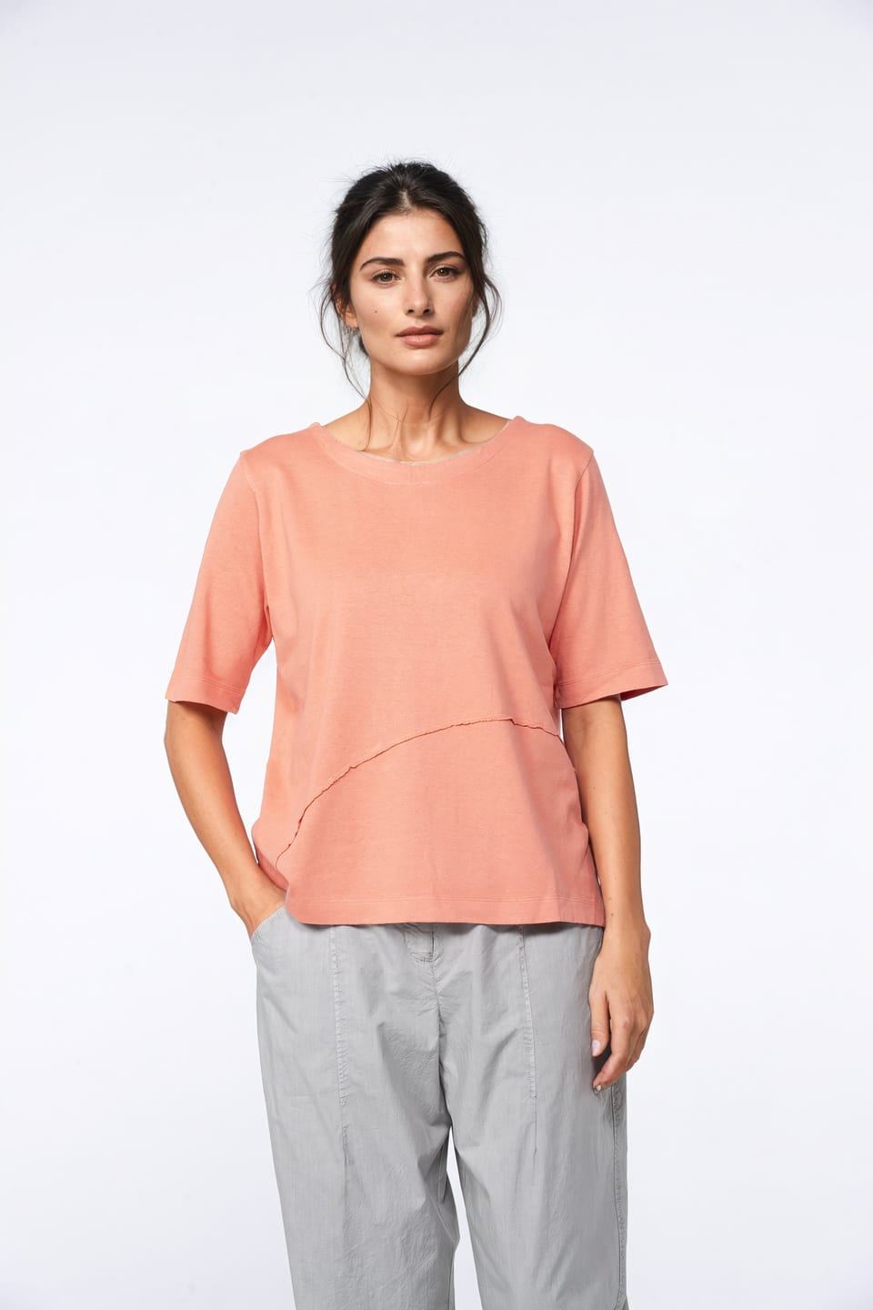 Shirt 414 - Hemp and Organic Cotton Jersey - 242POMELO - 10240110058