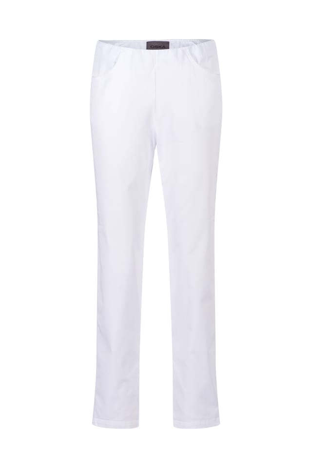 Trousers 412 - Elastic Cotton Twill - 100WHITE - 10240110066