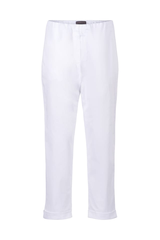 Trousers 413 - Elastic Cotton Twill - 100WHITE - 10240110067