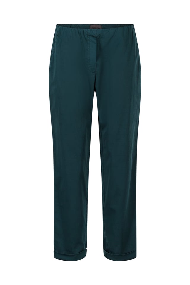 Broek 413 - Elastische katoenen twill - 672LAKE - 10240110067