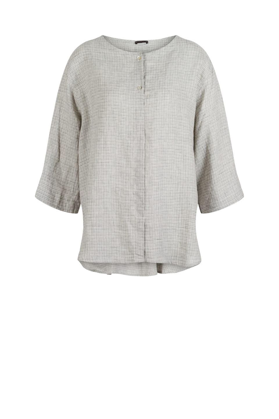 Blouse 414 - Linen Fil-à-Fil - 580SLATE - 10240110072