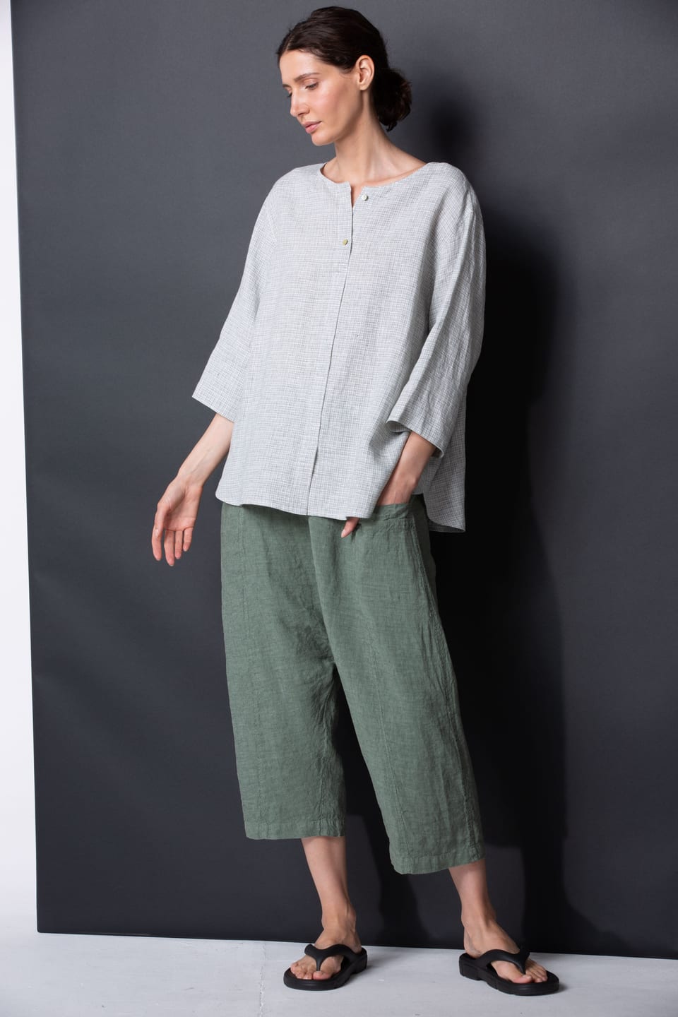 Trousers 416 - Pure Linen - 650PLANE - 10240110075