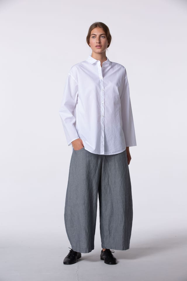 Blouse 418 - Cotton Poplin - 100WHITE - 10240110079