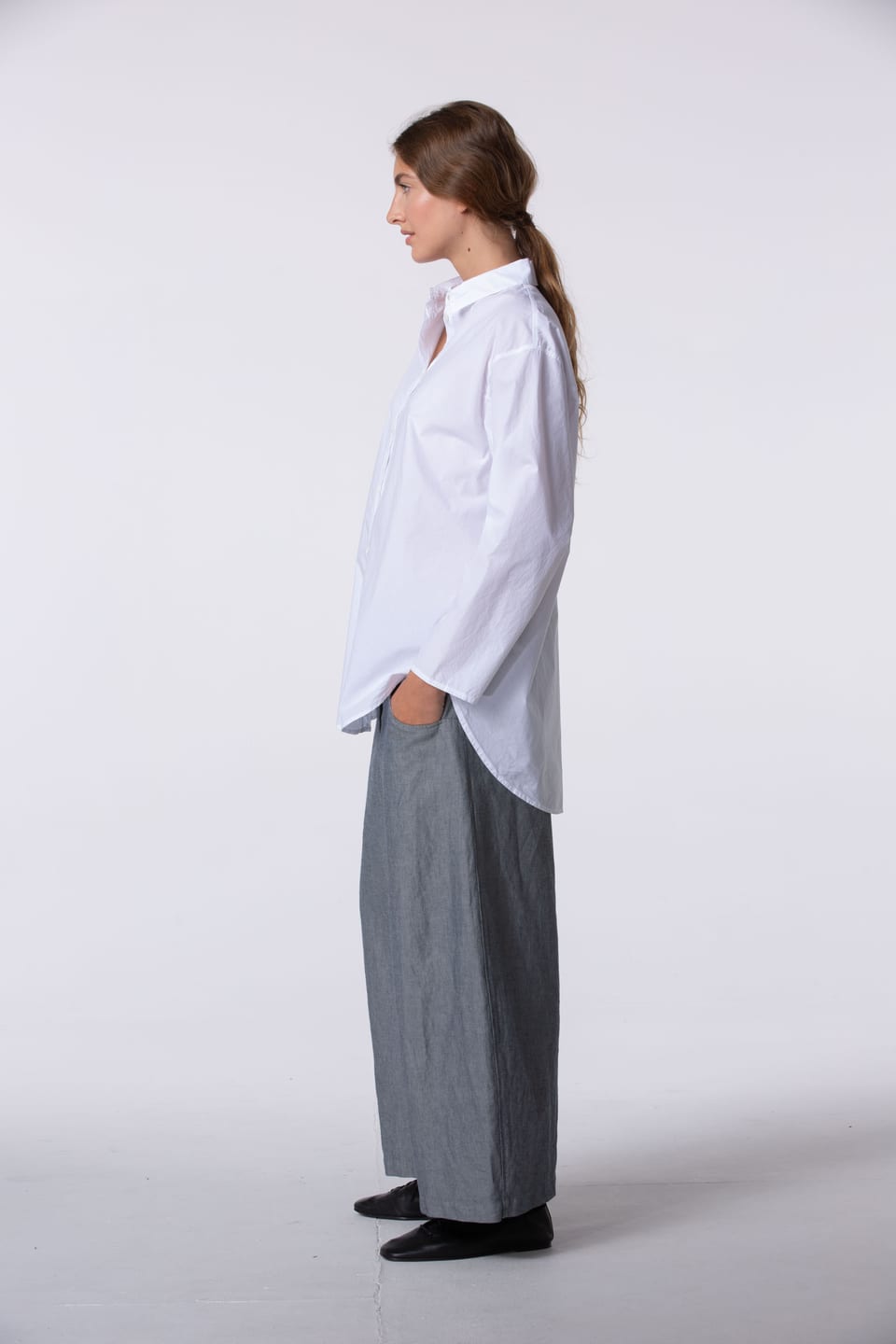 Blouse 418 - Cotton Poplin - 100WHITE - 10240110079