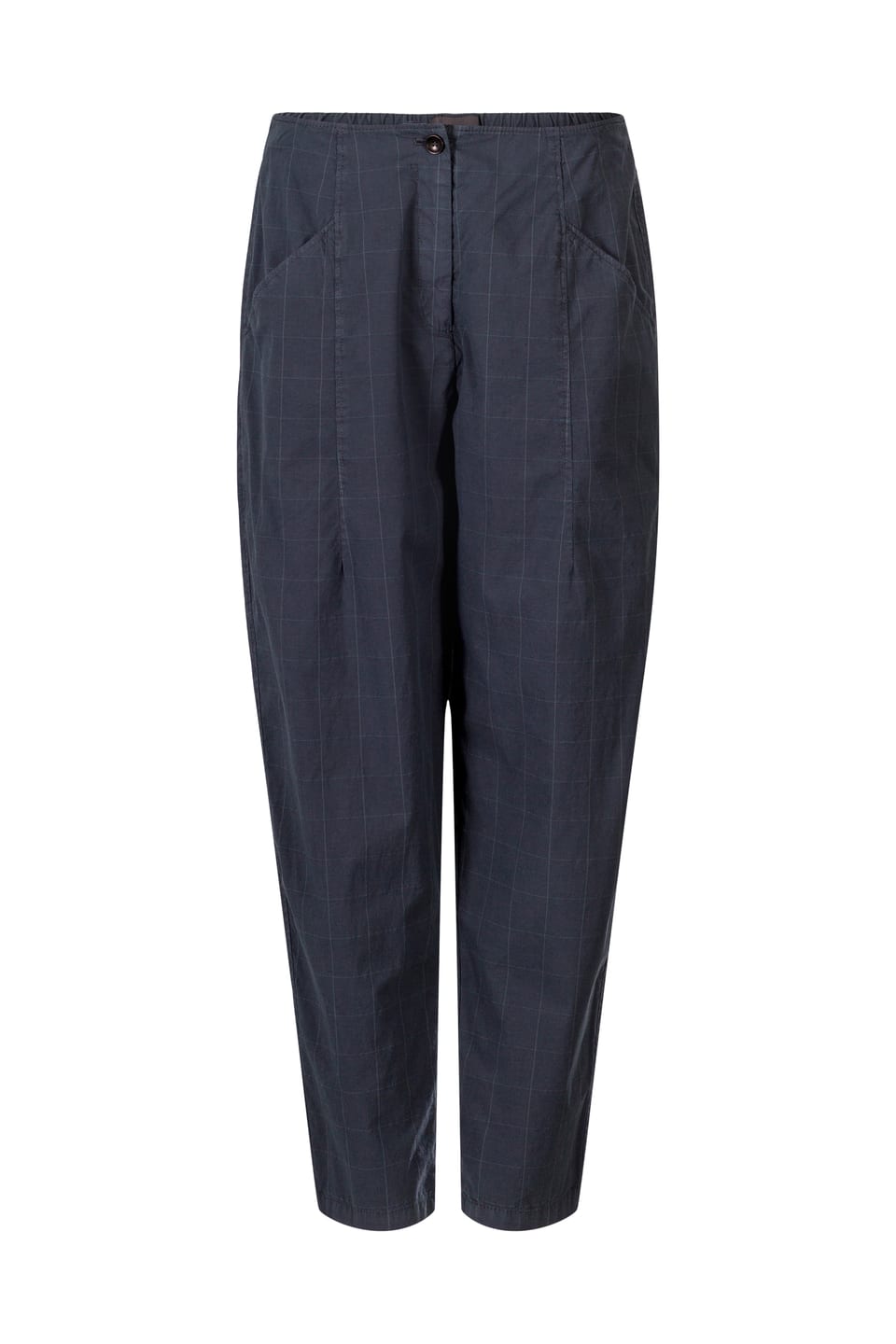 Trousers 418 - Cotton Stretch with Windowpane Check - 582SLATE - 10240110082