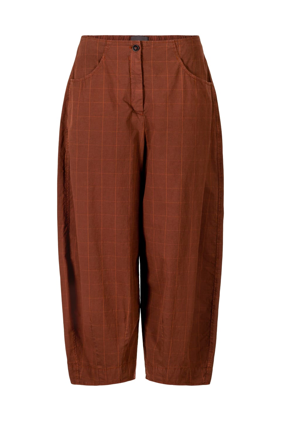 Trousers 419 - Cotton Stretch with Windowpane Check - 272COPPER - 10240110083