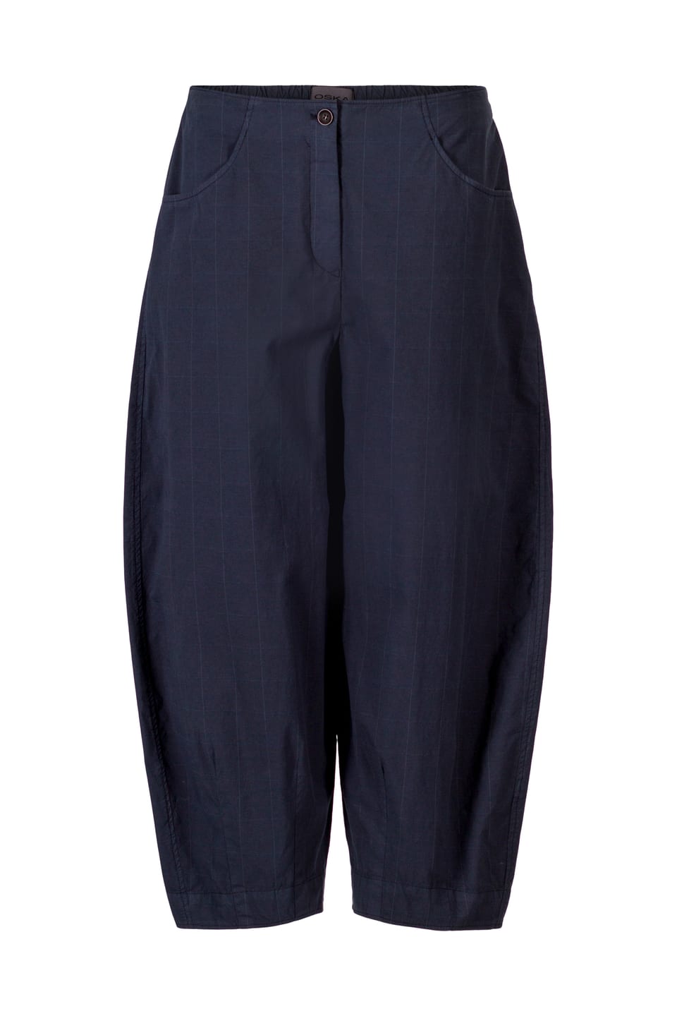 Trousers 419 - Cotton Stretch with Windowpane Check - 490NAVY - 10240110083