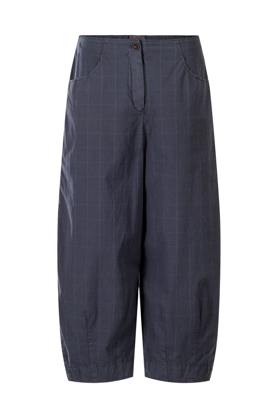 Trousers 419 - Cotton Stretch with Windowpane Check - 582SLATE - 10240110083