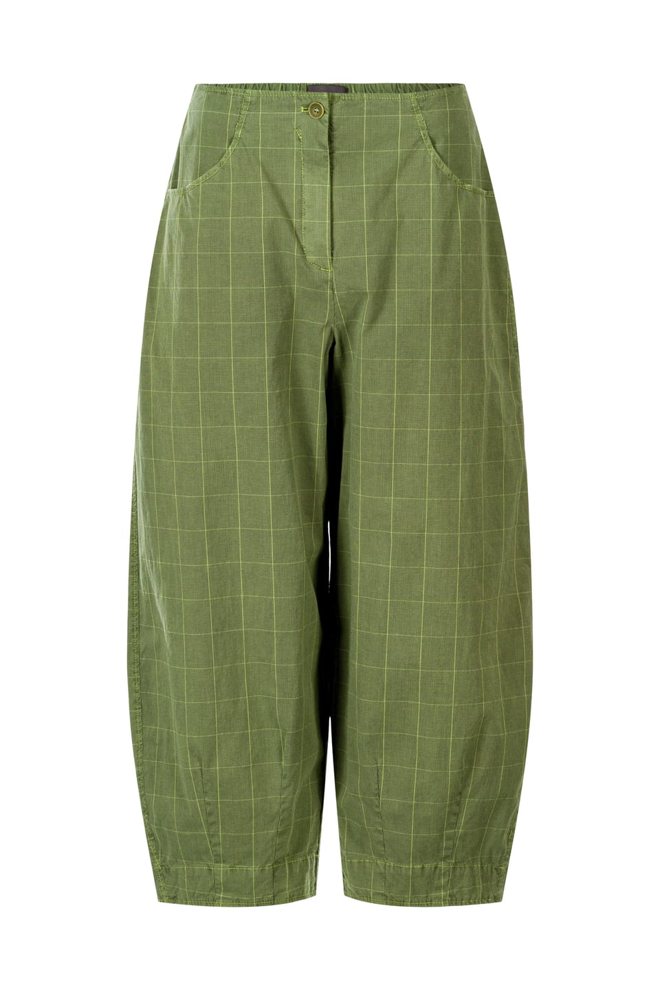 Trousers 419 - Cotton Stretch with Windowpane Check - 732KIWI - 10240110083