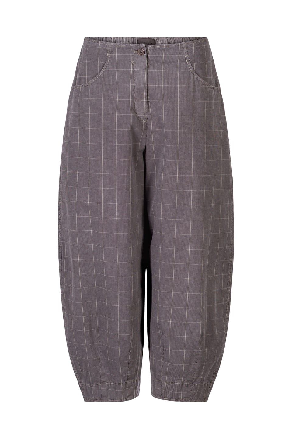 Trousers 419 - Cotton Stretch with Windowpane Check - 922SILVER - 10240110083