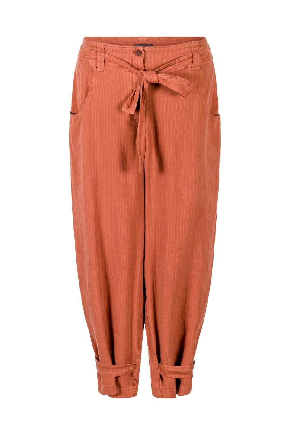 Hose 421 - Leinen-Lyocell Fischgrat mit Nadelstreifen - 272COPPER - 10240110085
