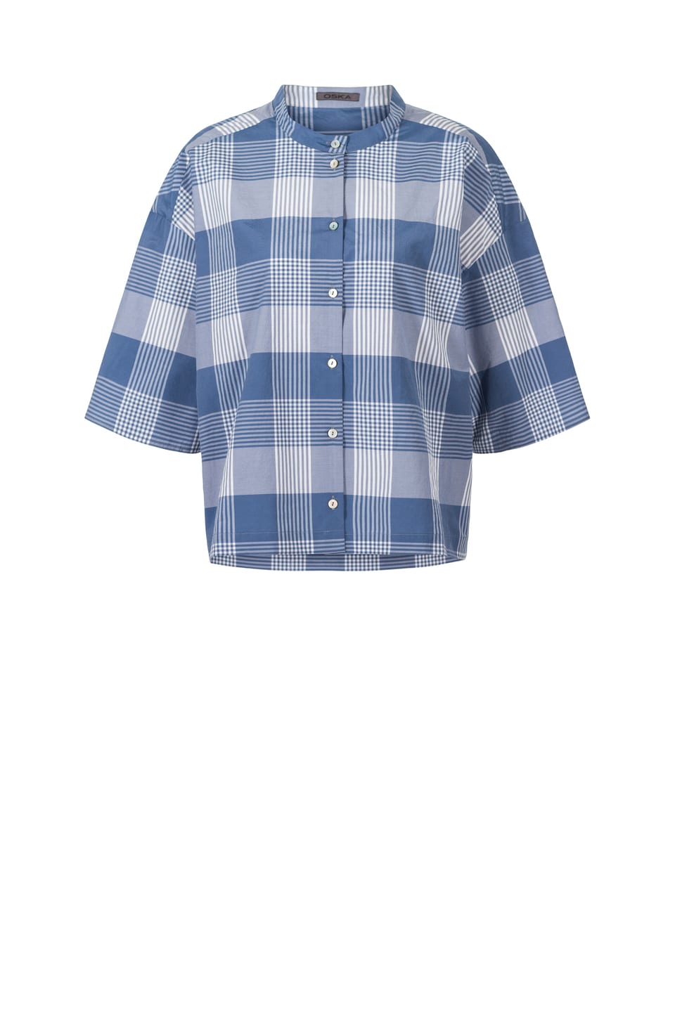 Blouse 419 - Cotton Blend with Gingham Check - 440AIR - 10240110089