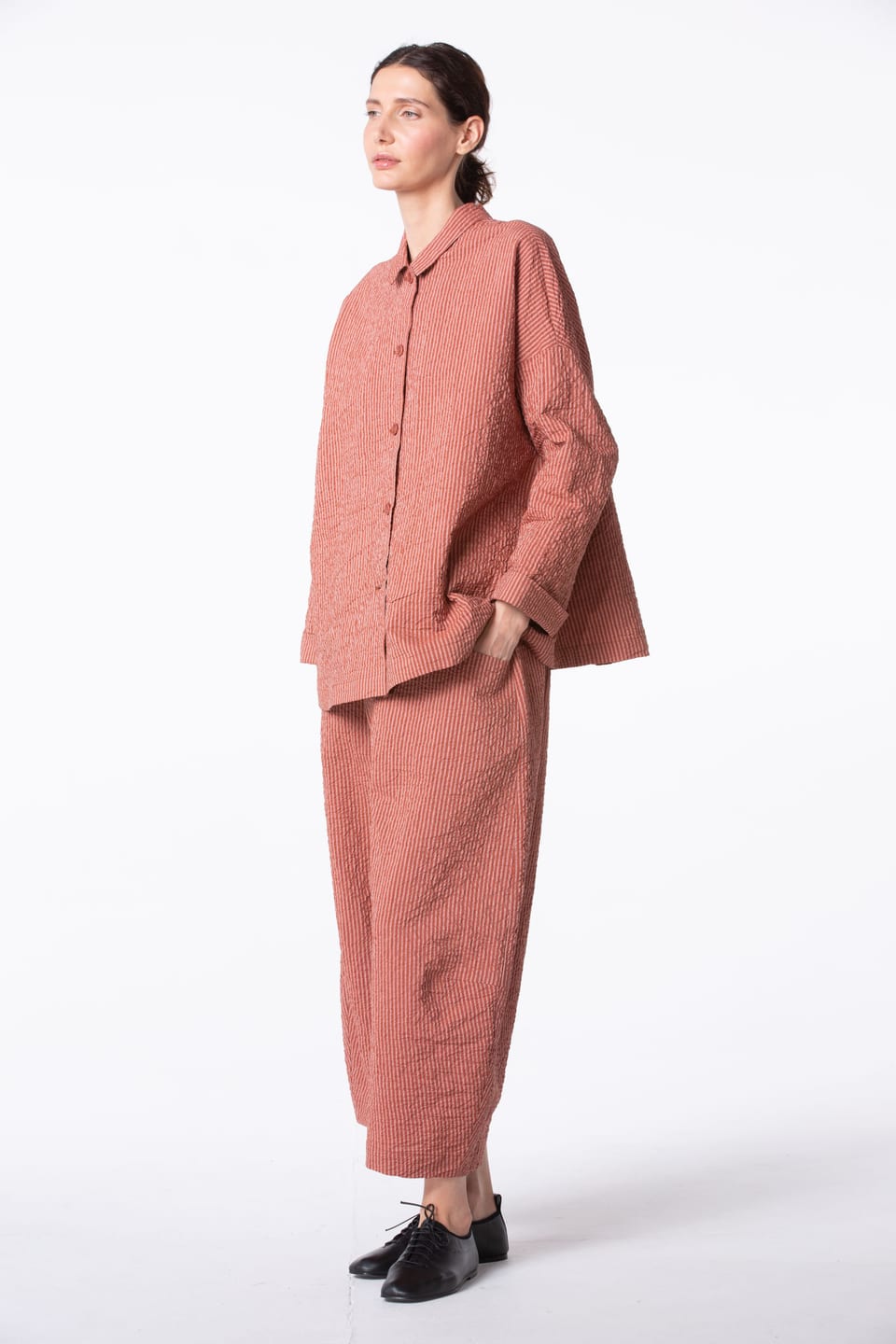 Trousers 423 - Chambray Stripes - 270COPPER - 10240110092