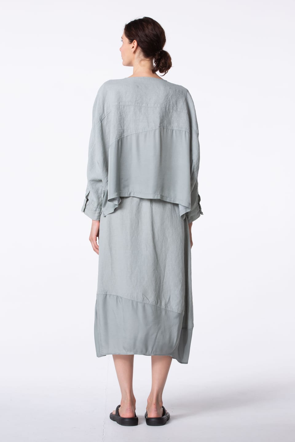 Skirt 401 - Linen with Cupro-Modal - 922SILVER - 10240110093