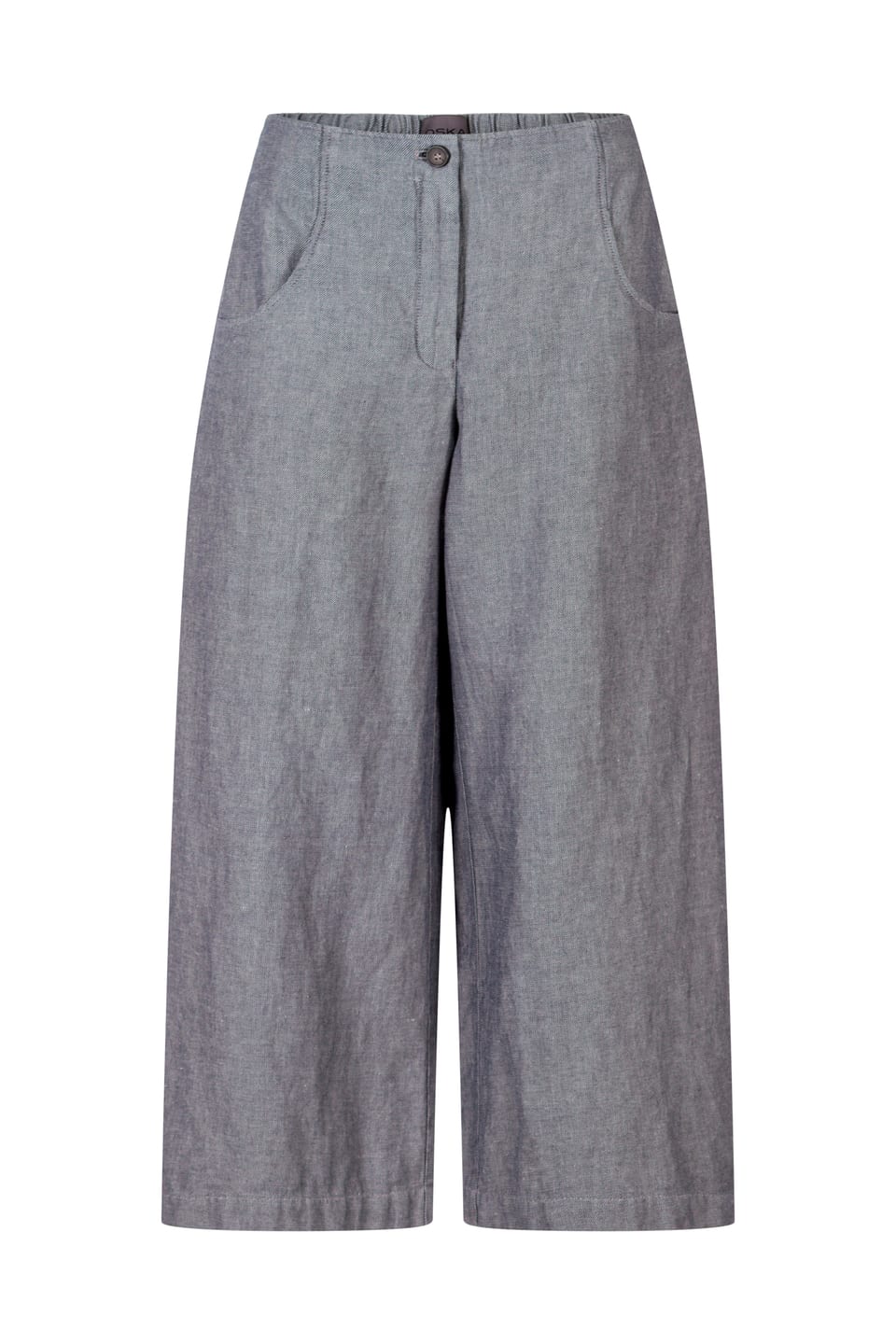 Trousers 424 wash - Cotton-Linen Piqué - 490NAVY - 10240110097