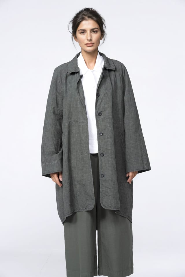 Outdoor jacket 403 - Linen-Cotton Glencheck - 652PLANE - 10240110104