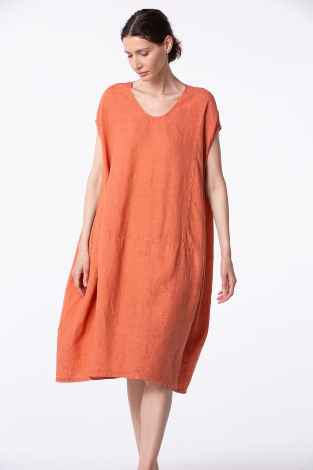 Dress 425 - Pure Linen - 242POMELO - 10240110107