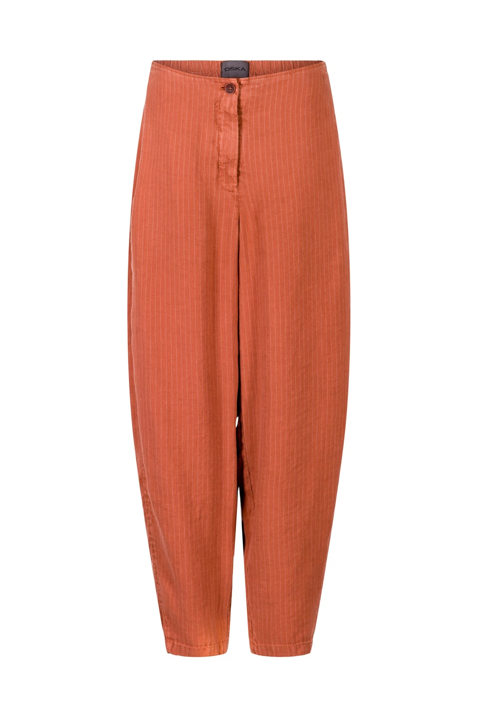 Trousers 433 - Linen-Lyocell Herringbone with Pinstripe - 272COPPER - 10240110114