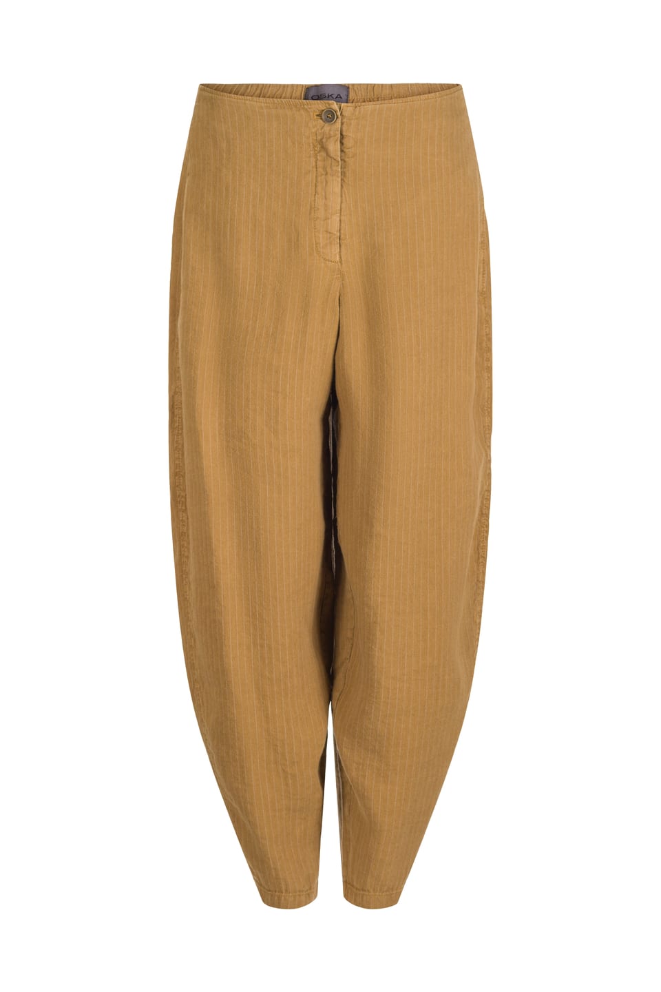 Trousers 433 - Linen-Lyocell Herringbone with Pinstripe - 842BISCUIT - 10240110114