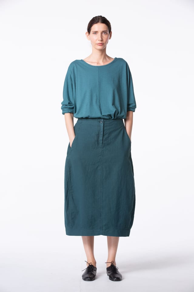 Skirt 402 - Cotton-Linen Blend - 672LAKE - 10240110117