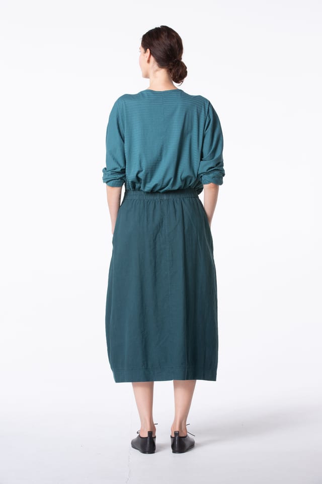 Skirt 402 - Cotton-Linen Blend - 672LAKE - 10240110117