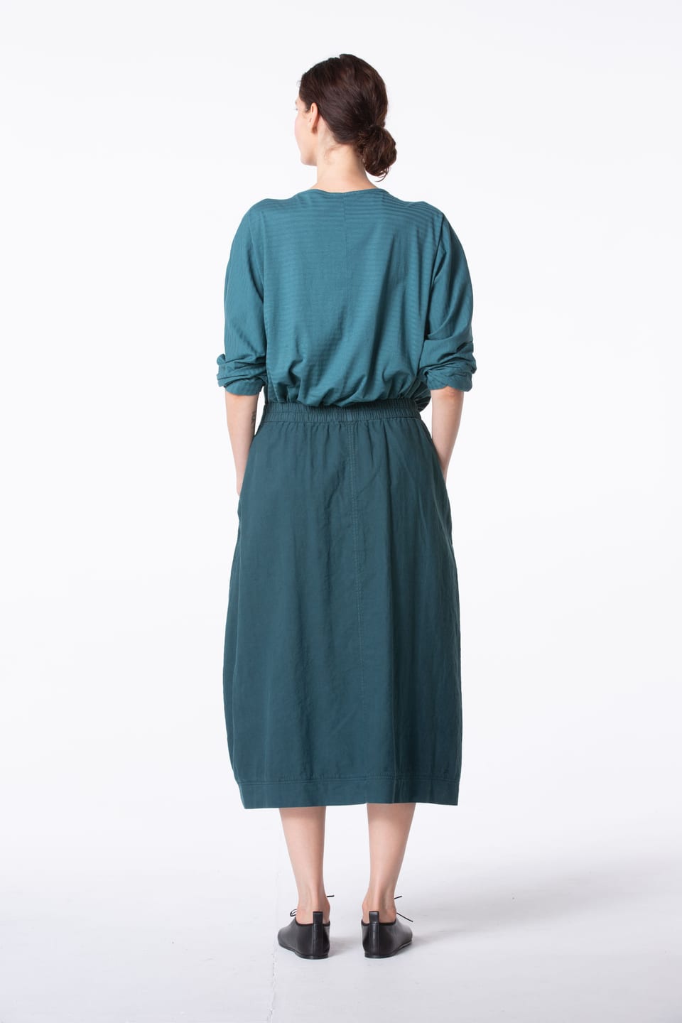 Skirt 402 - Cotton-Linen Blend - 672LAKE - 10240110117