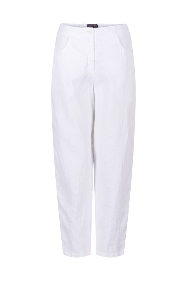 Hose 434 - Baumwoll-Leinen Mischung - 100WHITE - 10240110118