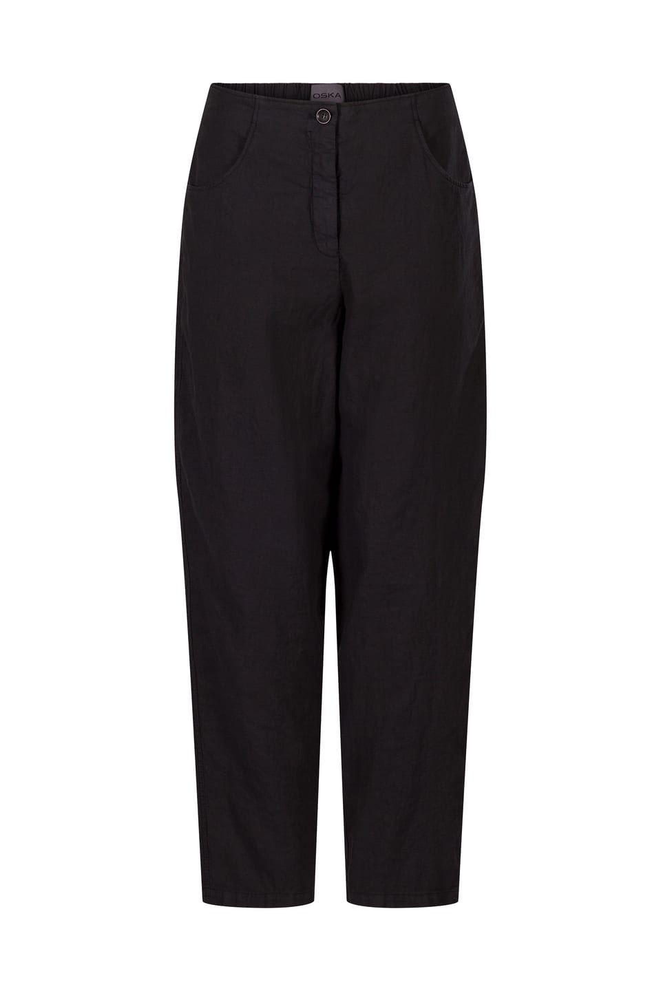 Hose 434 - Baumwoll-Leinen Mischung - 990BLACK - 10240110118