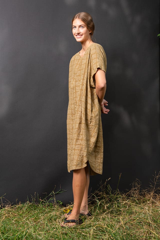 Kleid 426 - Reines Leinen - 840BISCUIT - 10240110121