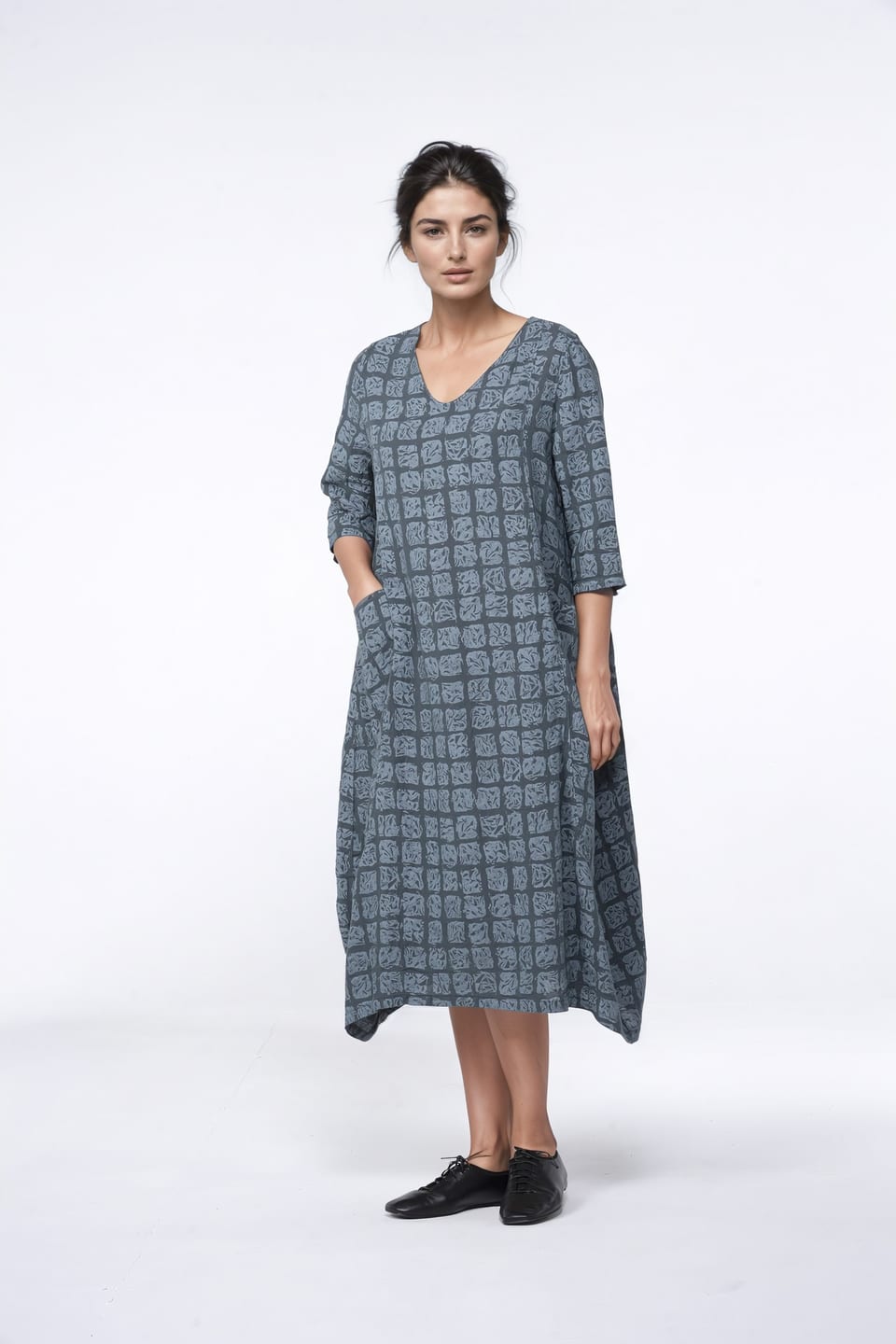 Dress 427 - Pure Linen - 580SLATE - 10240110122
