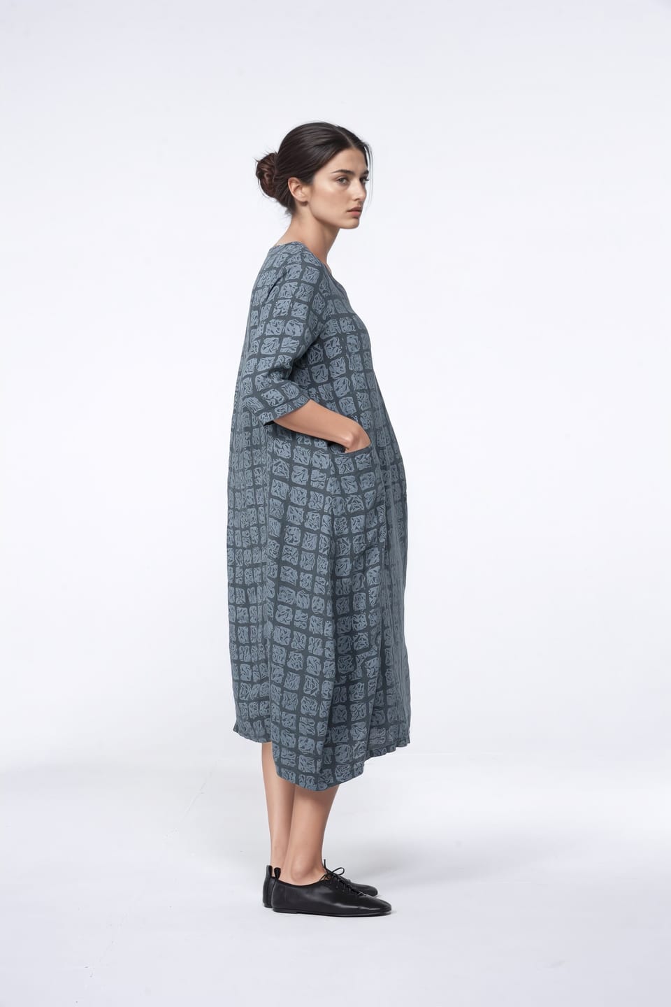Dress 427 - Pure Linen - 580SLATE - 10240110122