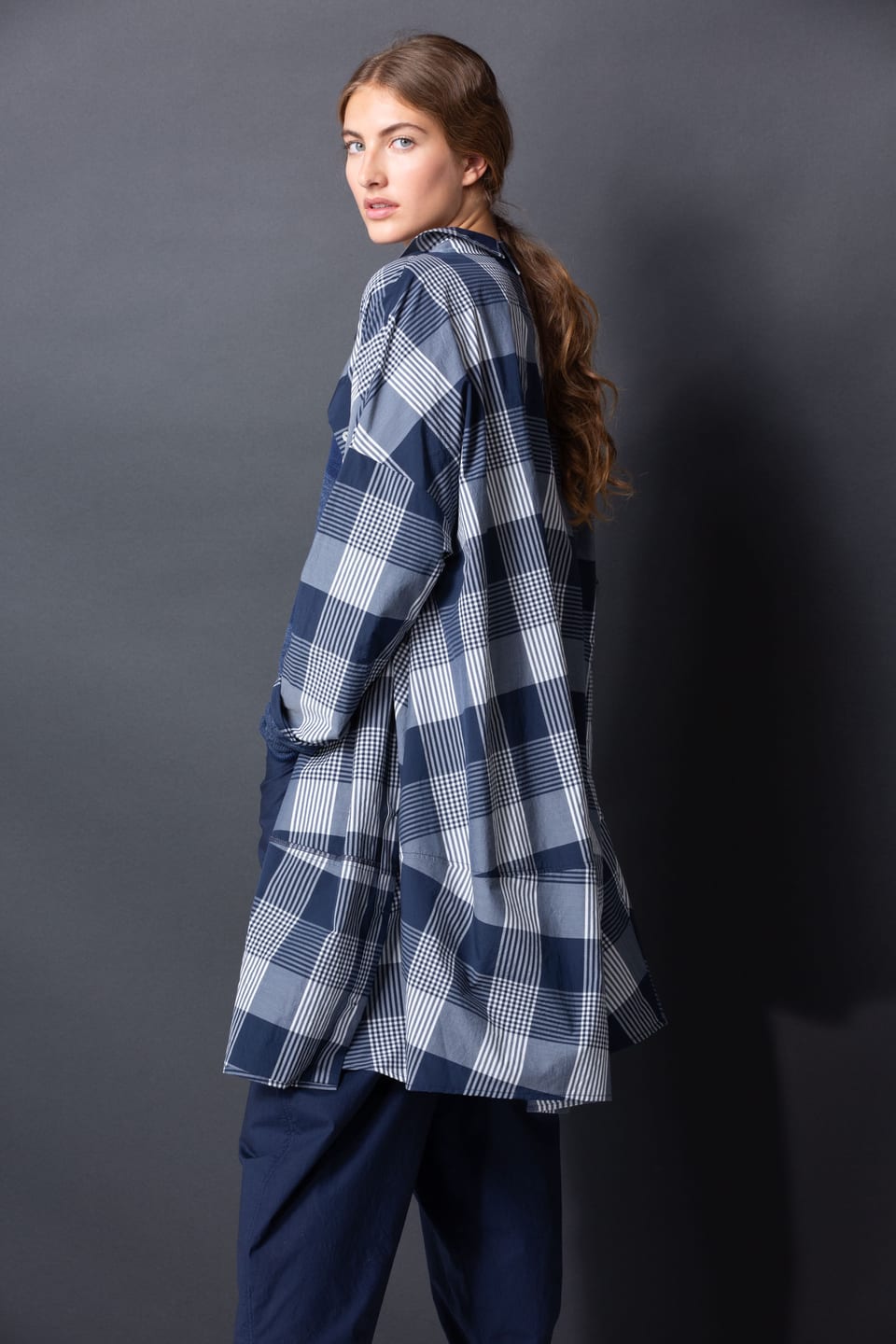 Dress 428 - Cotton Blend with Gingham Check - 480NIGHT - 10240110123