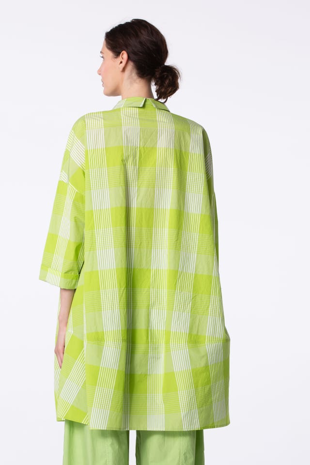 Jurk 428 - Katoenmix met Gingham ruit - 730KIWI - 10240110123