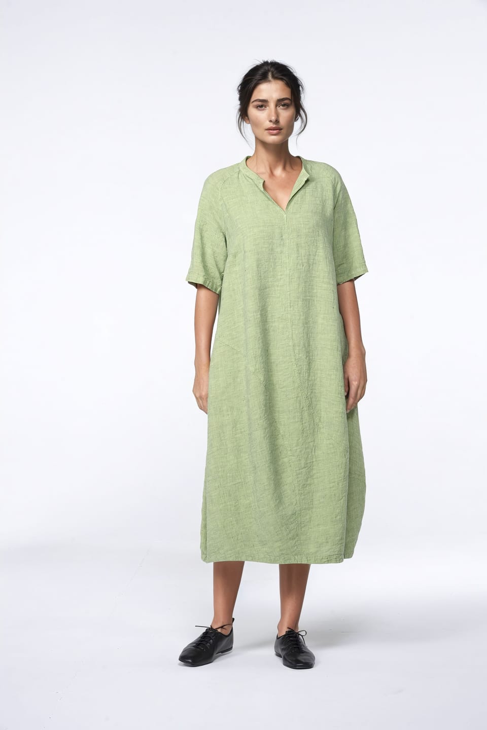Kleid 429 - Reines Leinen - 730KIWI - 10240110124