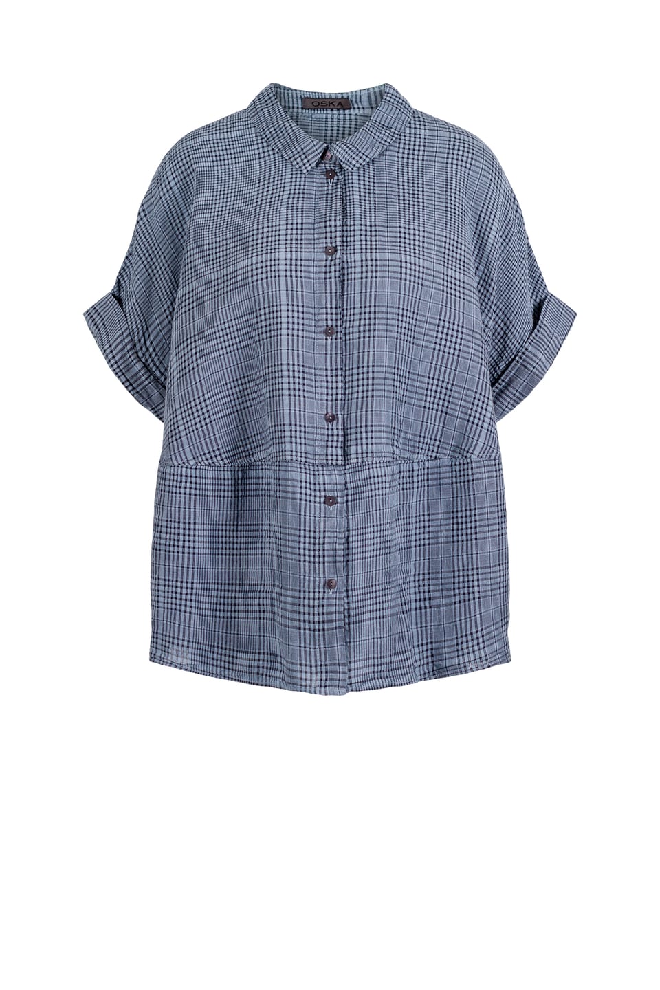 Blouse 429 - Linen-Cotton Glencheck - 442AIR - 10240110130