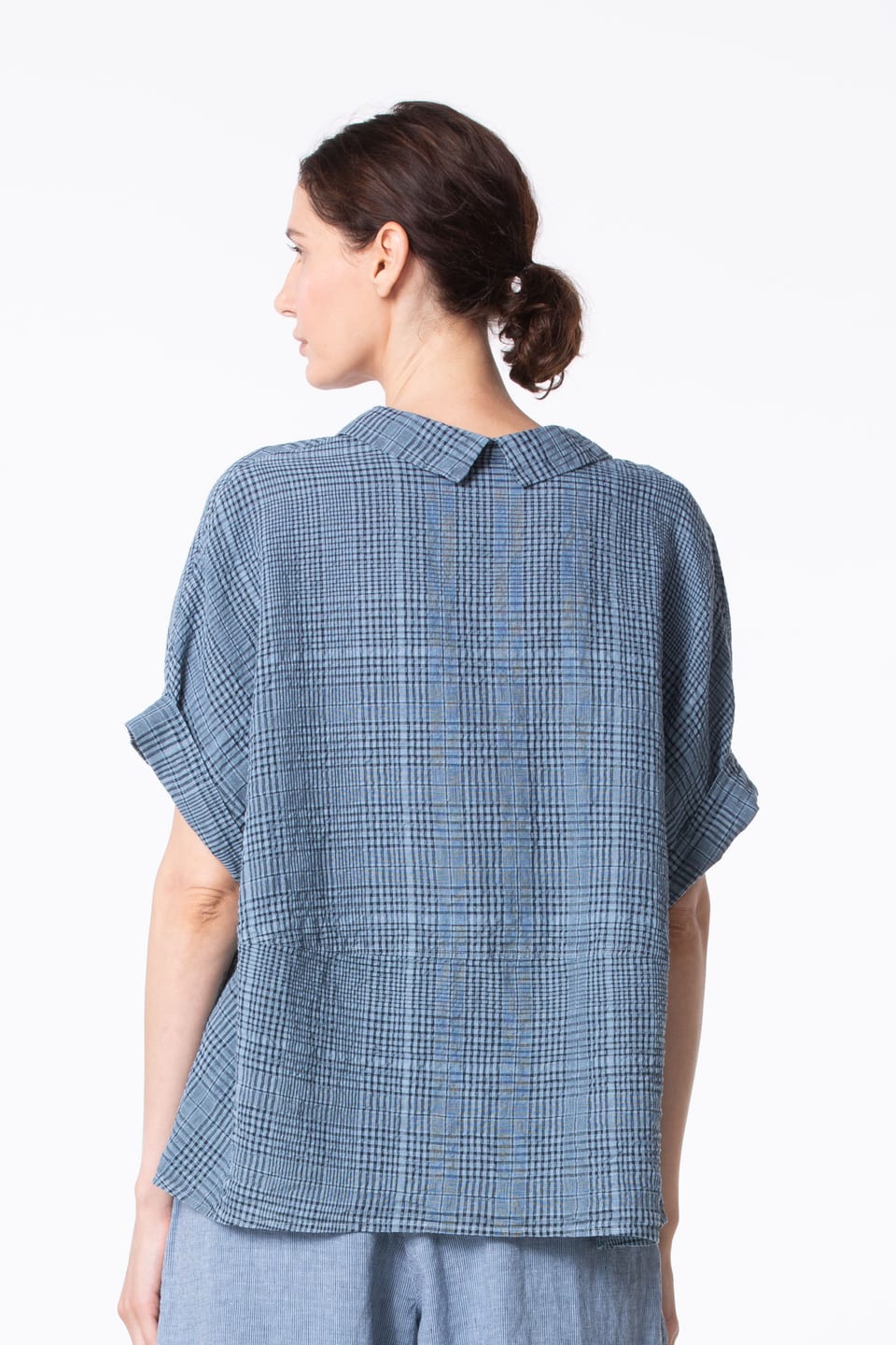 Blouse 429 - Linen-Cotton Glencheck - 442AIR - 10240110130