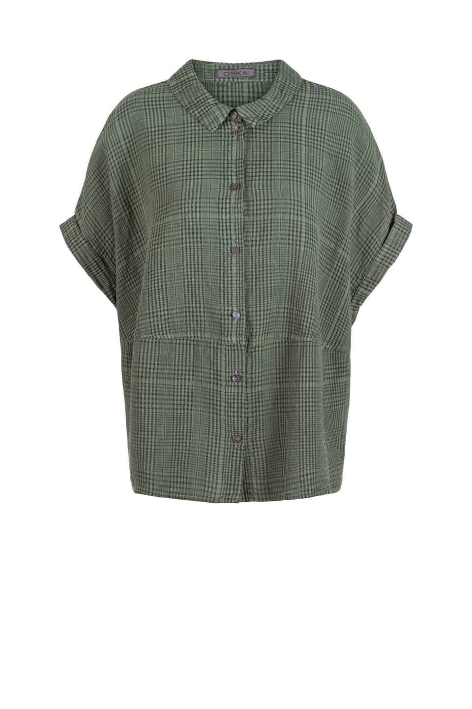 Blouse 429 - Linen-Cotton Glencheck - 652PLANE - 10240110130