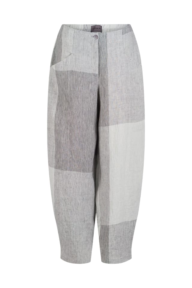 Trousers 439 - Pure Linen - 920SILVER - 10240110133
