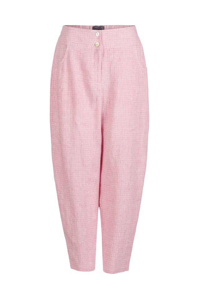 Trousers 444 - Linen Fil-à-Fil - 340ROSE - 10240110138