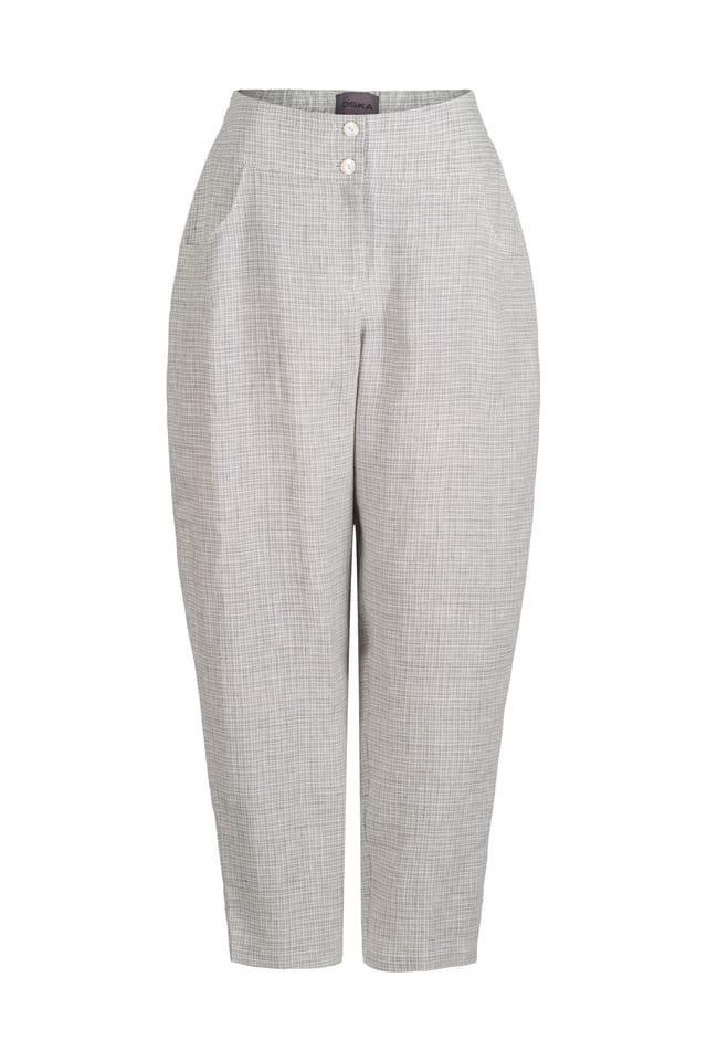 Broek 444 - Linnen Fil-à-Fil - 580SLATE - 10240110138