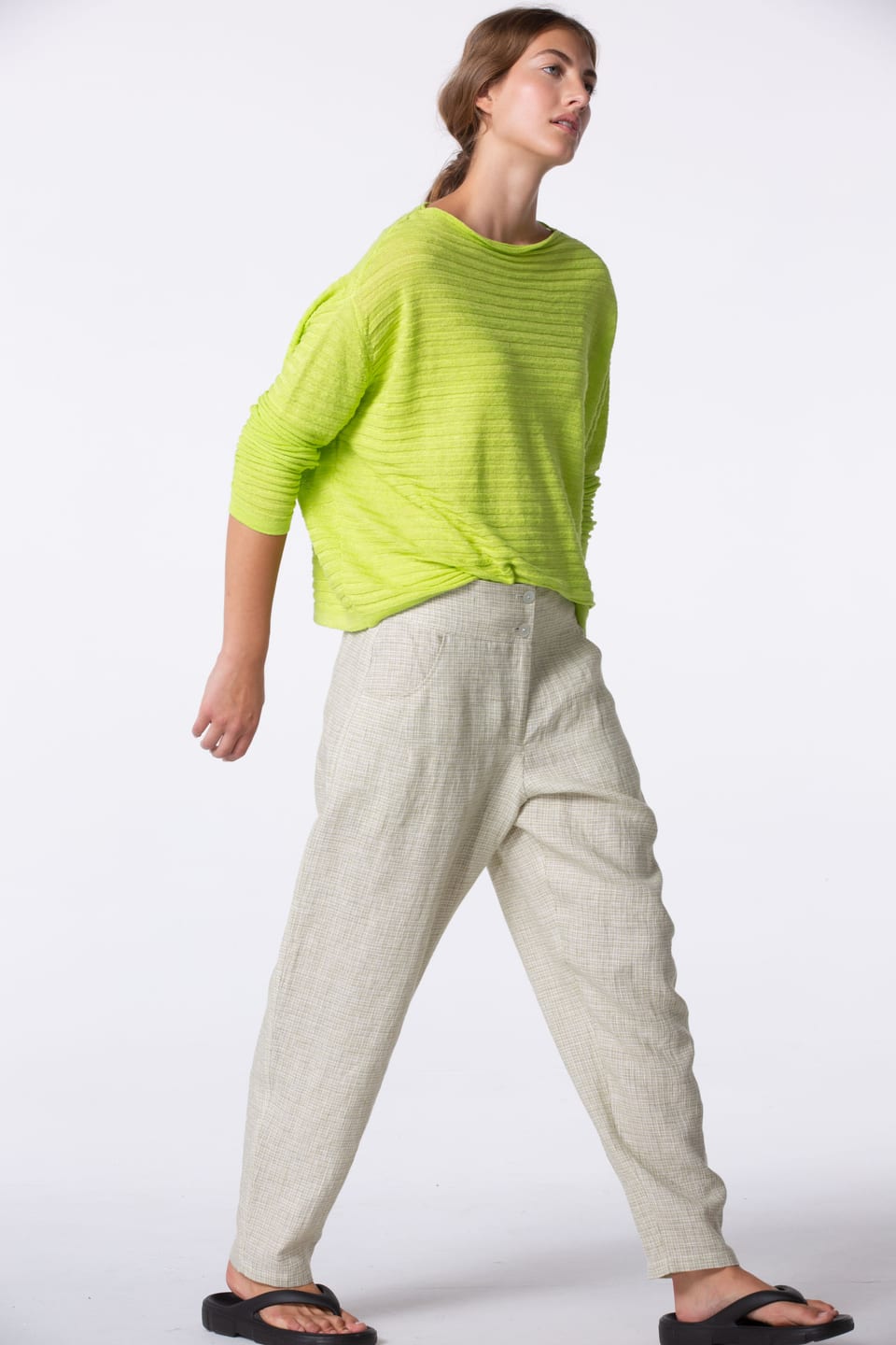 Trousers 444 - Linen Fil-à-Fil - 750REED - 10240110138