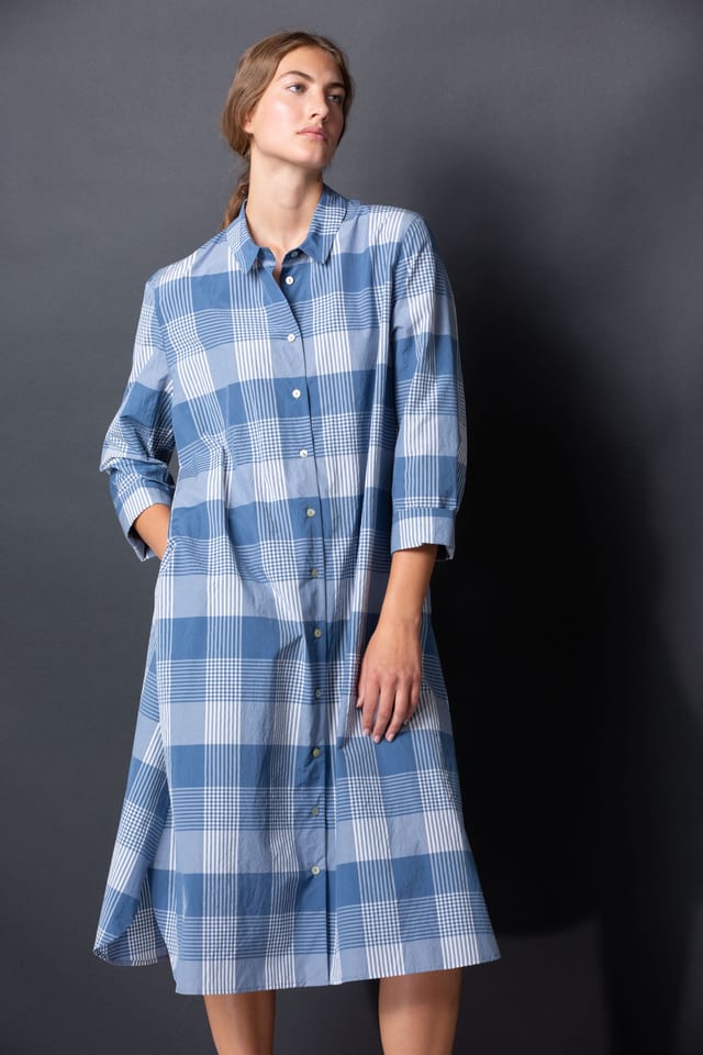 Jurk 431 - Katoenmix met Gingham ruit - 440AIR - 10240110142