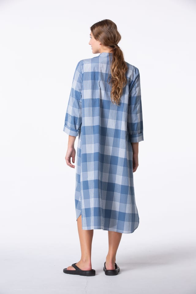Dress 431 - Cotton Blend with Gingham Check - 440AIR - 10240110142