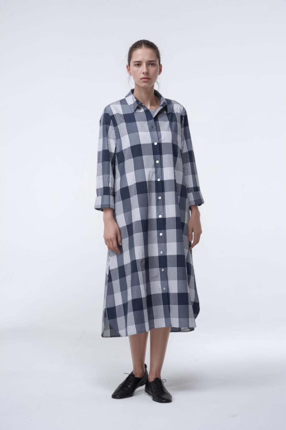 Dress 431 - Cotton Blend with Gingham Check - 480NIGHT - 10240110142