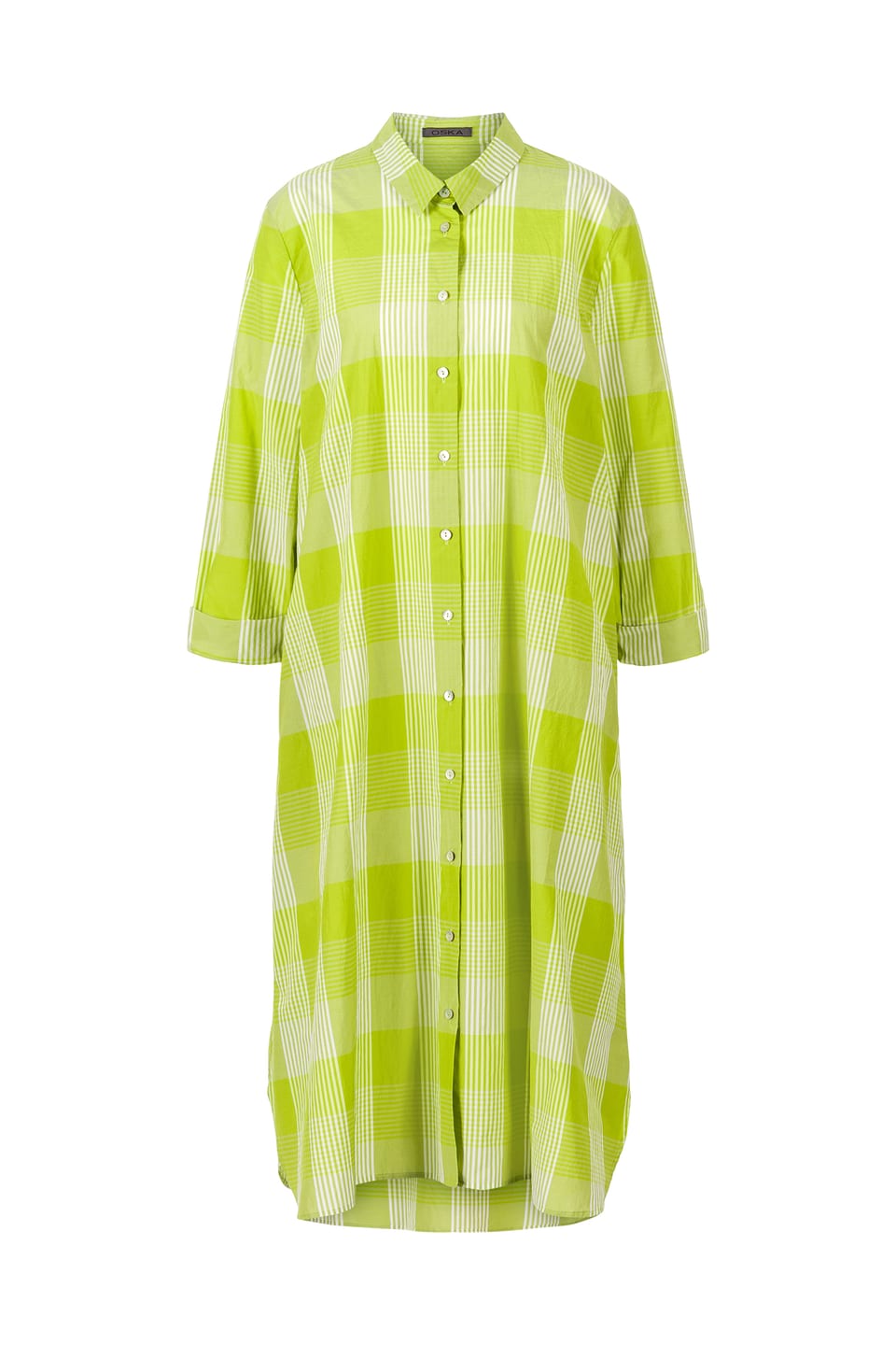 Dress 431 - Cotton Blend with Gingham Check - 730KIWI - 10240110142