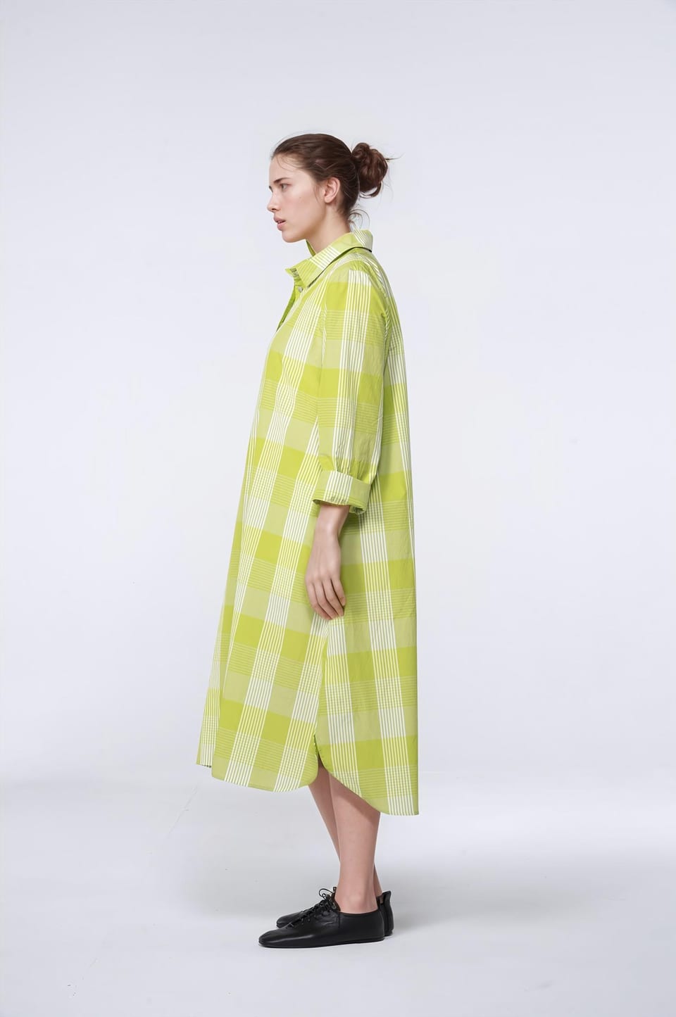 Dress 431 - Cotton Blend with Gingham Check - 730KIWI - 10240110142