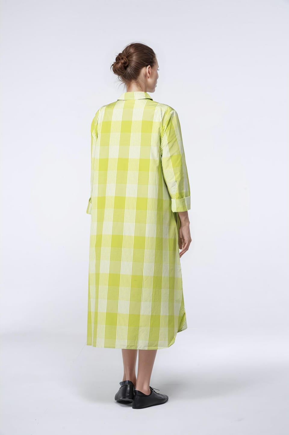 Dress 431 - Cotton Blend with Gingham Check - 730KIWI - 10240110142