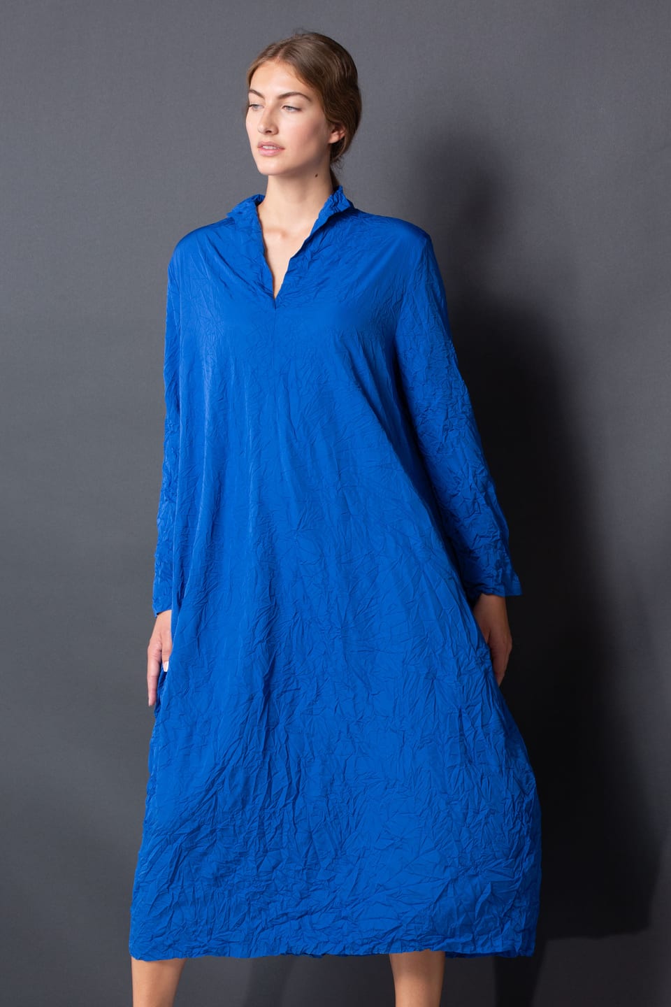 Dress 434 Plissee - Technical Parachute Silk - 460NAUTICAL - 10240110147