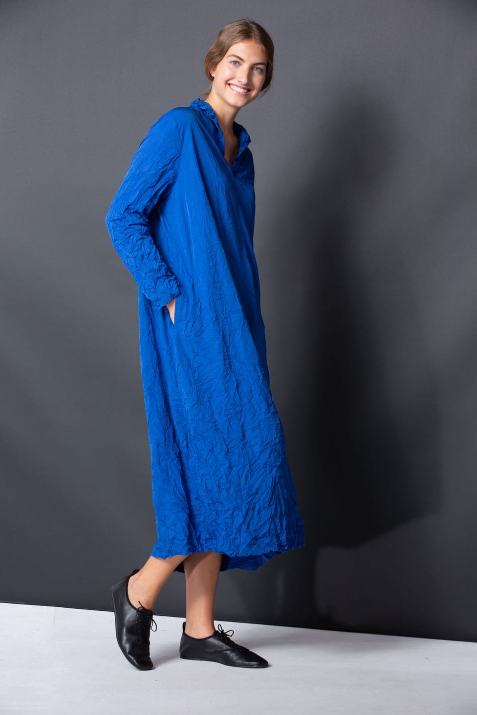Dress 434 Plissee - Technical Parachute Silk - 460NAUTICAL - 10240110147